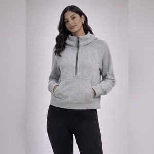 Lululemon Grey Cropped Half-Zip Hoodie XS/S